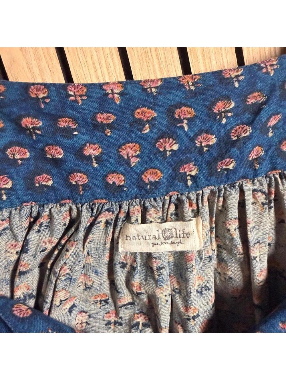029 Natural Life Blue Boho Midi Dress (Large, EUC) - Picture 4 of 5